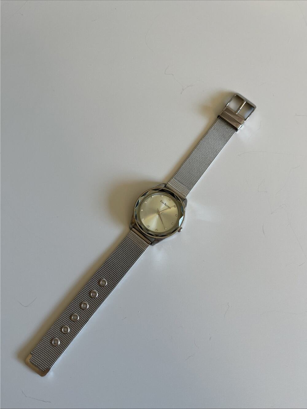 Kim Rogers Stainless Steel Silver Tone Mesh Band Gems KR5180SL
